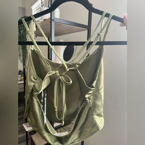 PacSun criss cross tie back shirt